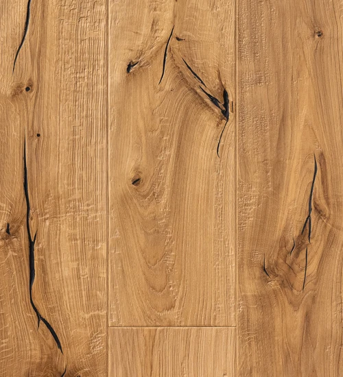Wooden floor PURE MATT Rustic – striking – open cracks, black filler, more aged appearance, hand-crafted 4V edges.
