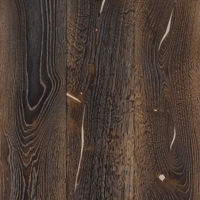 Wooden floor COFFEE BLACK Rustic – striking – white putty, extra brushed, scorched