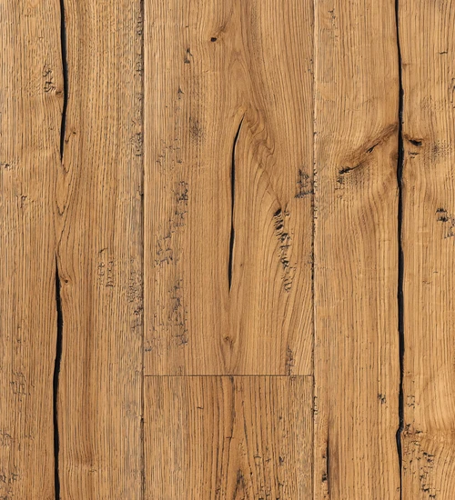 Wooden floor PURE MATTE Rustic - striking - black putty, open cracks, chopped phases